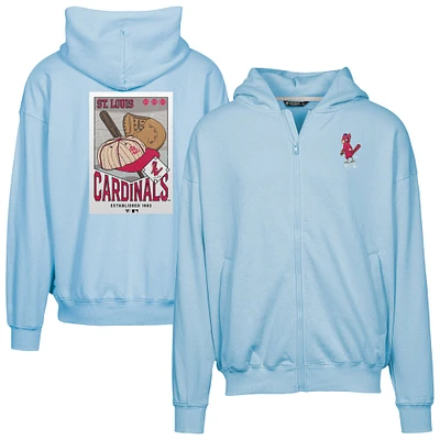 Men's Levelwear  Light Blue St. Louis Cardinals Uphill City Core Logo Full-Zip Hoodie