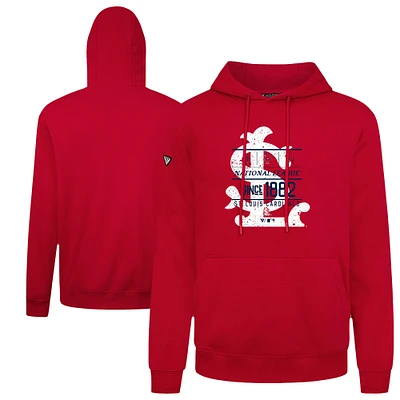Men's Levelwear  Red St. Louis Cardinals Cooperstown Collection Distressed Podium Acumen Pullover Hoodie