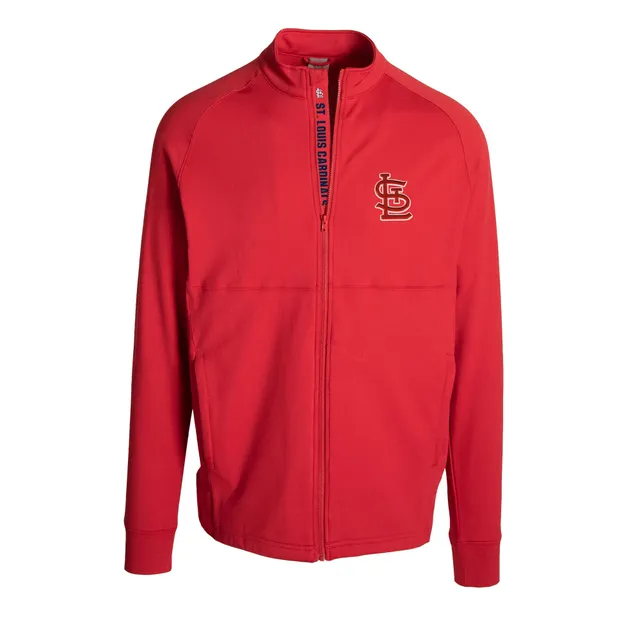 Profile Men's Heather Gray/Red St. Louis Cardinals Big & Tall Raglan Hoodie Full-Zip Sweatshirt