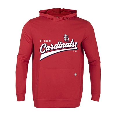 Men's Levelwear Red St. Louis Cardinals Relay Vintage Team 2.0 Pullover Hoodie