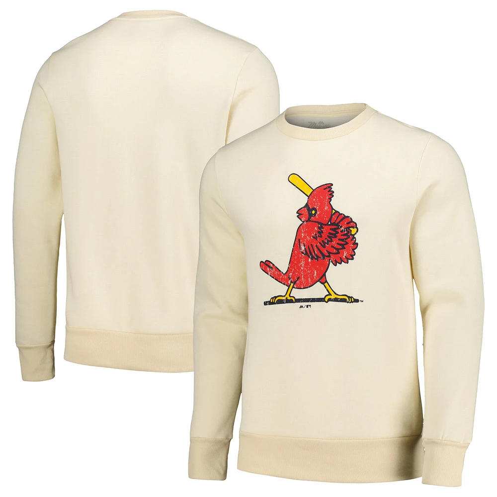 Sweat-shirt en polaire Majestic Threads Oatmeal St. Louis Cardinals pour hommes