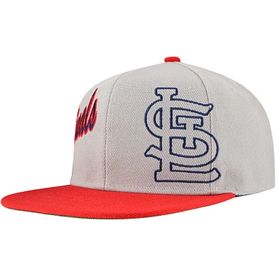 Casquette Snapback à panneau Knock Out des Cardinals de St. Louis gris Mitchell & Ness pour hommes