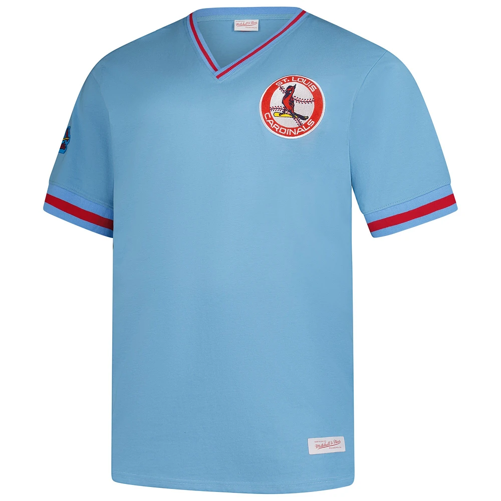 Men's Mitchell & Ness Light Blue St. Louis Cardinals Big Tall V-Neck T-Shirt