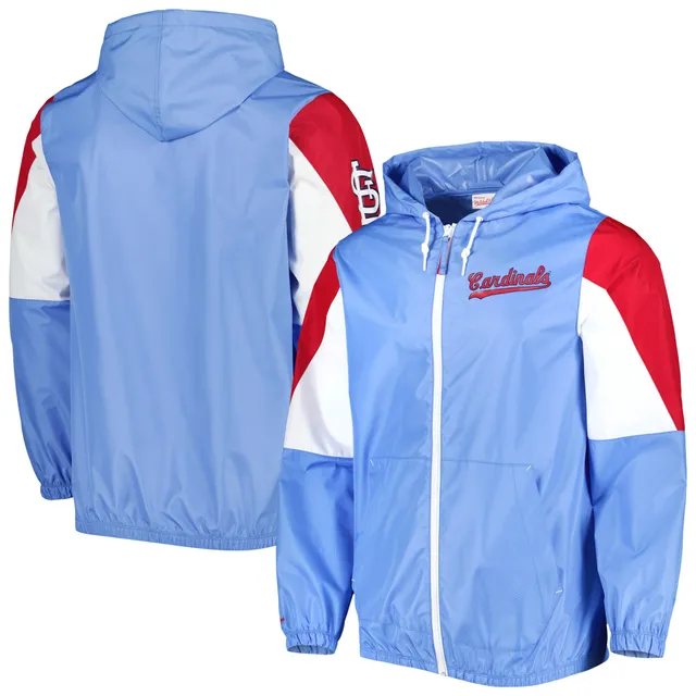 Men's Mitchell & Ness Royal, Red Chicago Cubs Game Day Full-Zip Windbreaker Hoodie Jacket Royal,Red