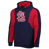 Chandail à capuchon en molleton contrasté bleu marine/rouge St. Louis Cardinals Mitchell & Ness pour homme