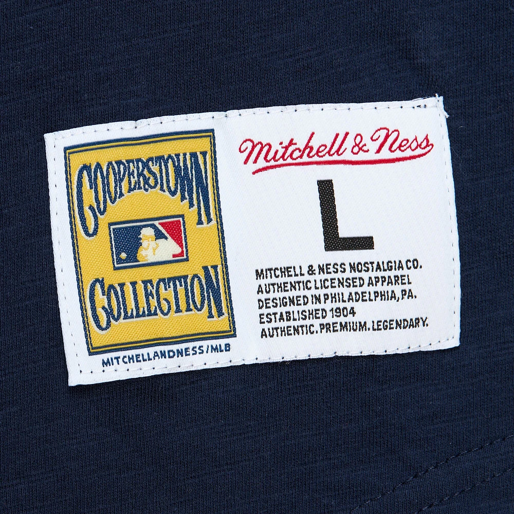 Men's Mitchell & Ness Navy St. Louis Cardinals Cooperstown Collection Legendary Raglan Slub Henley Three-Quarter Sleeve T-Shirt