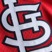 Maillot d'entraînement au bâton en maille Mitchell & Ness Ozzie Smith rouge St. Louis Cardinals Cooperstown pour hommes