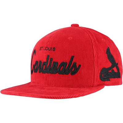 Casquette Snapback en velours côtelé rouge pour homme Mitchell & Ness des Cardinals de St. Louis