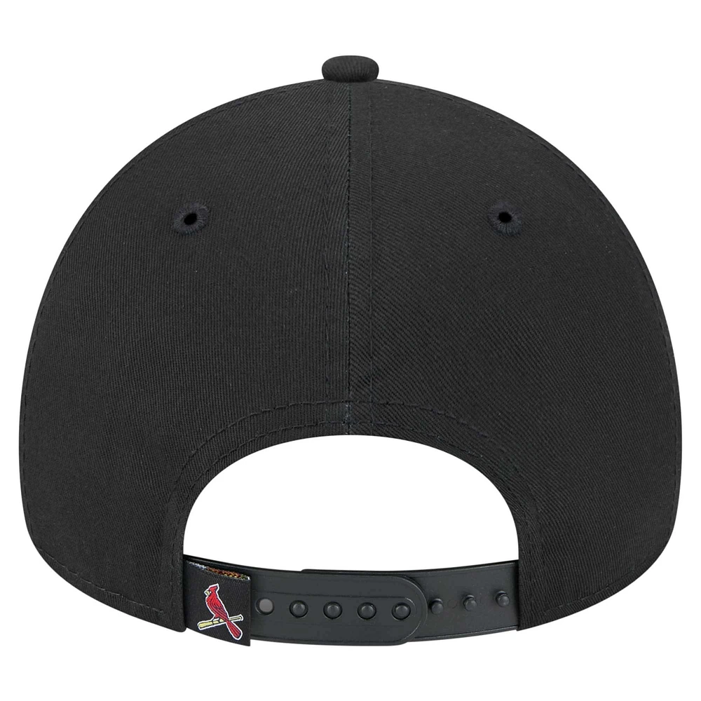 Casquette ajustable 9FORTY A-Frame noire New Era pour homme des Cardinals de St. Louis