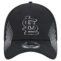 Men's New Era Black St. Louis Cardinals Active Dash Mark 39THIRTY Flex Hat