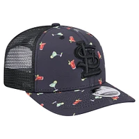 Casquette extensible noire New Era St. Louis Cardinals Adventure Drinks Pattern 9SEVENTY pour homme