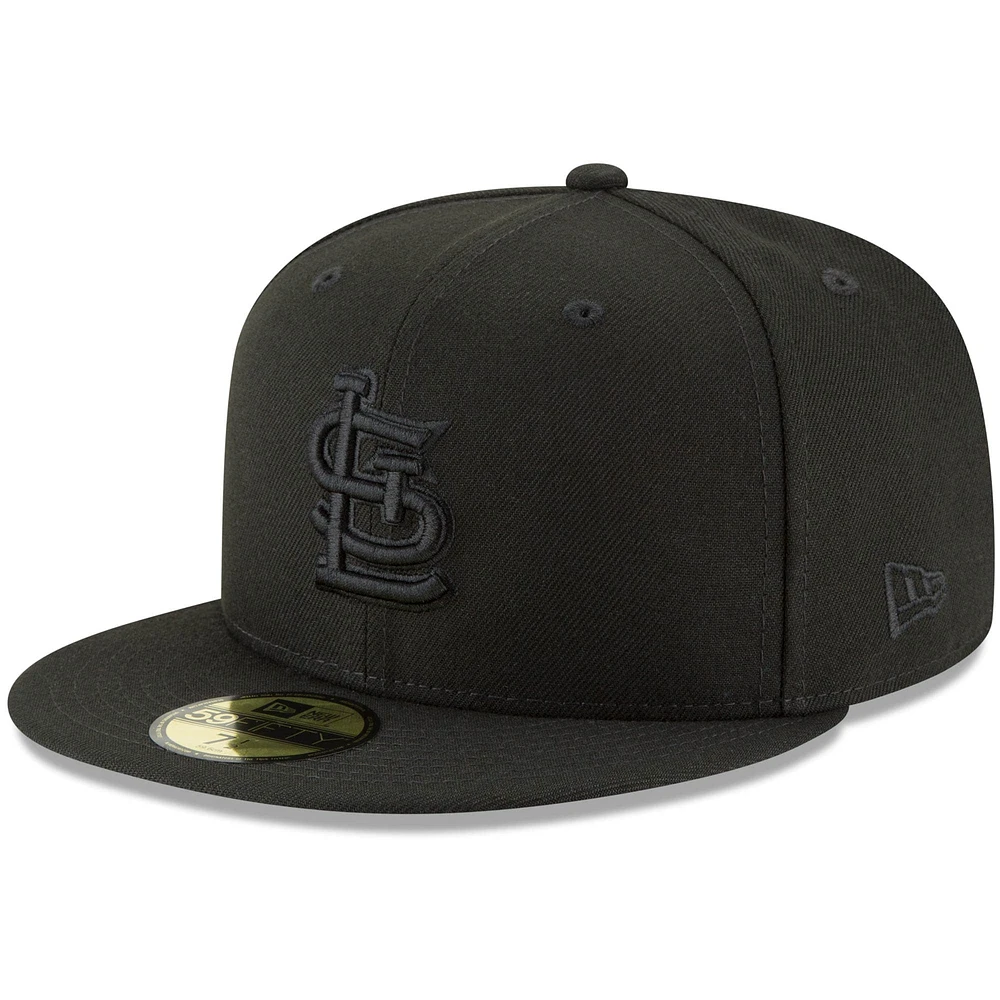 Casquette ajustée 59FIFTY noire sur noir des Cardinals de Saint-Louis New Era pour homme
