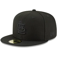 Casquette ajustée 59FIFTY noire sur noir des Cardinals de Saint-Louis New Era pour homme
