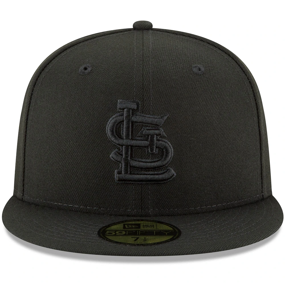 Casquette ajustée 59FIFTY noire sur noir des Cardinals de Saint-Louis New Era pour homme