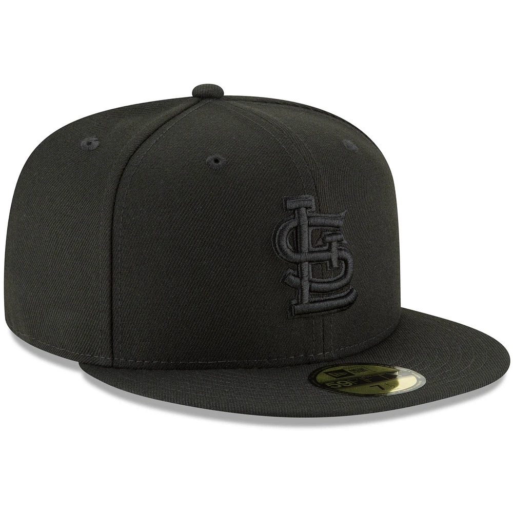 Casquette ajustée 59FIFTY noire sur noir des Cardinals de Saint-Louis New Era pour homme