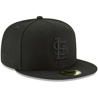 Casquette ajustée 59FIFTY noire sur noir des Cardinals de Saint-Louis New Era pour homme