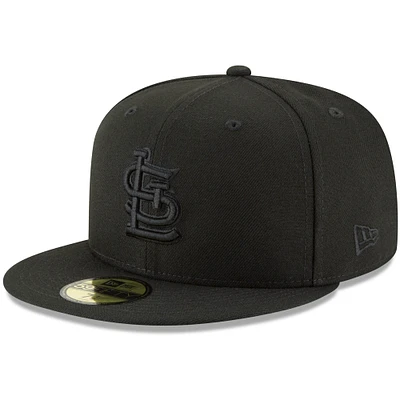 Casquette ajustée 59FIFTY noire sur noir des Cardinals de Saint-Louis New Era pour homme