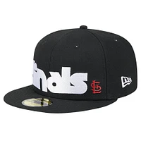 Casquette ajustée 59FIFTY sous-visière à carreaux noire St. Louis Cardinals New Era pour hommes