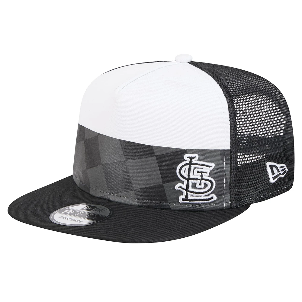 Casquette Snapback 9FIFTY Checkmate Trucker 9FIFTY des Cardinals de St. Louis New Era noire pour hommes