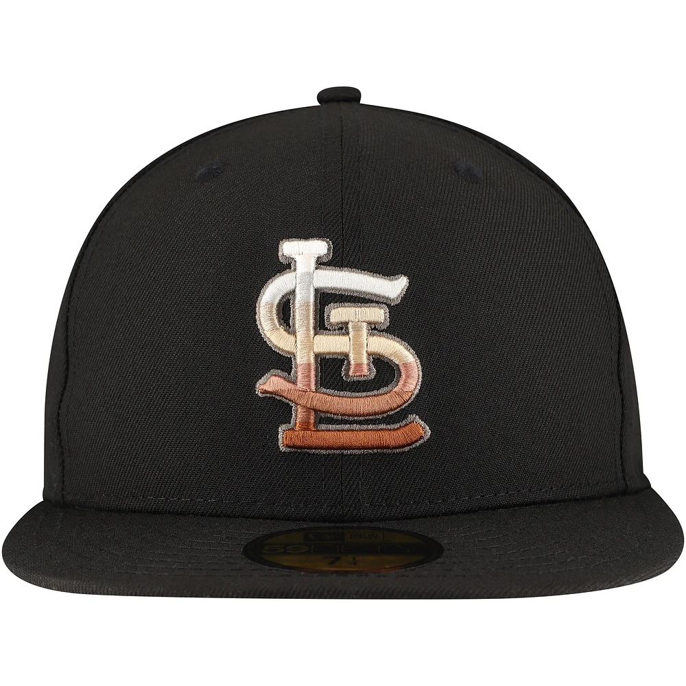 Men's New Era Black St. Louis Cardinals Dune Gradient Side Patch 59FIFTY Fitted Hat