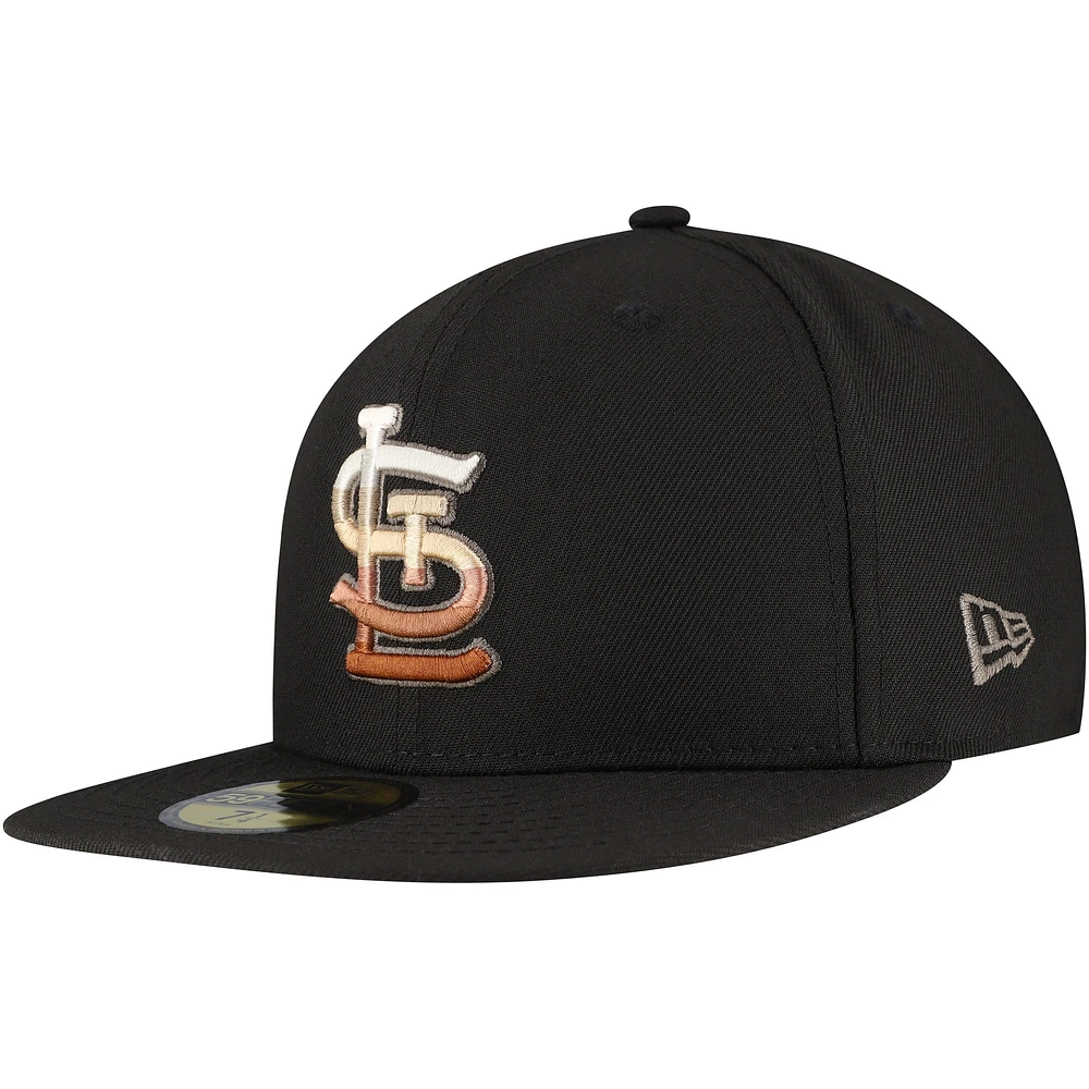 Men's New Era Black St. Louis Cardinals Dune Gradient Side Patch 59FIFTY Fitted Hat