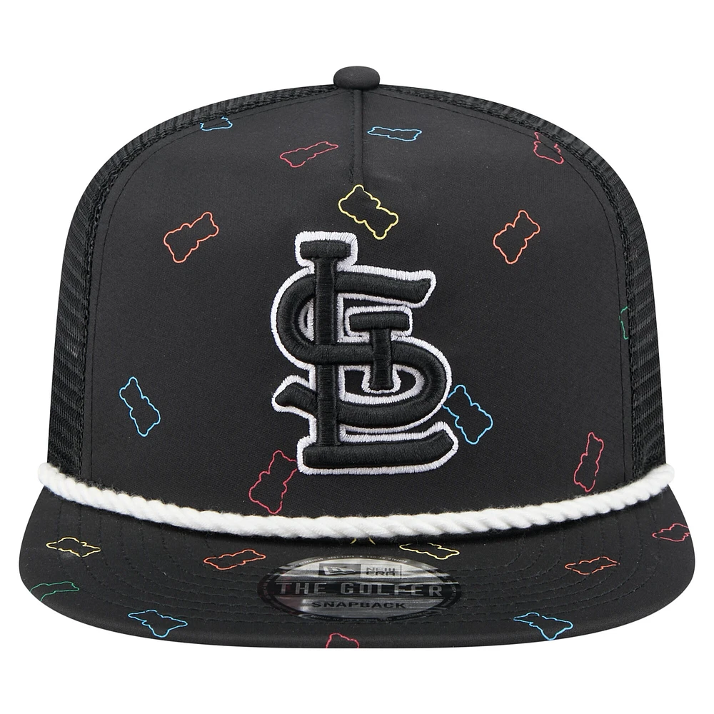 Men's New Era  Black St. Louis Cardinals Gummy Golfer Trucker Snapback Hat