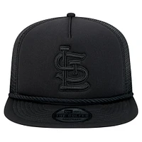 Casquette de golf à visière snapback en maille et mousse ton sur ton pour homme New Era St. Louis Cardinals noire