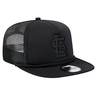 Casquette de golf à visière snapback en maille et mousse ton sur ton pour homme New Era St. Louis Cardinals noire