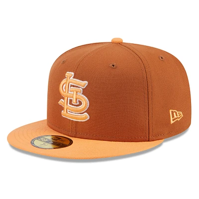 Men's New Era Brown/Orange St. Louis Cardinals Spring Color Basic Two-Tone 59FIFTY Fitted Hat