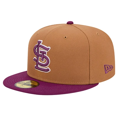 Pack de couleurs bicolores 59FIFTY pour hommes New Era marron/violet St. Louis Cardinals - Casquette ajustée