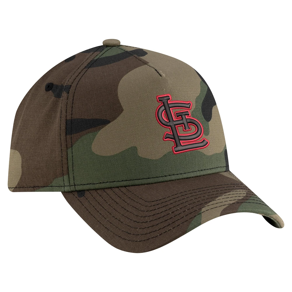 Men's New Era Camo St. Louis Cardinals Woodland Team Pop 9FORTY A-Frame Adjustable Hat