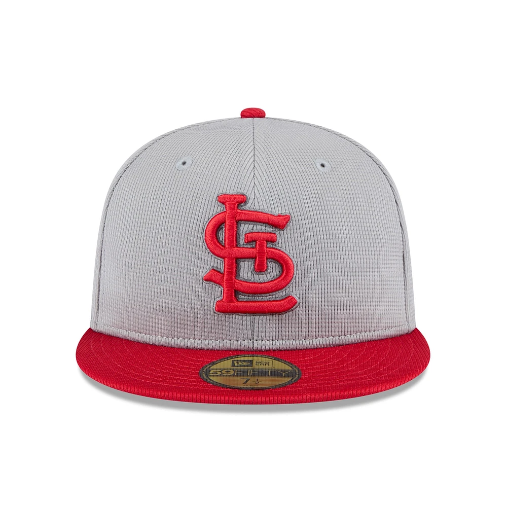 Men's New Era  Gray/Red St. Louis Cardinals 2025 Batting Practice 59FIFTY Fitted Hat