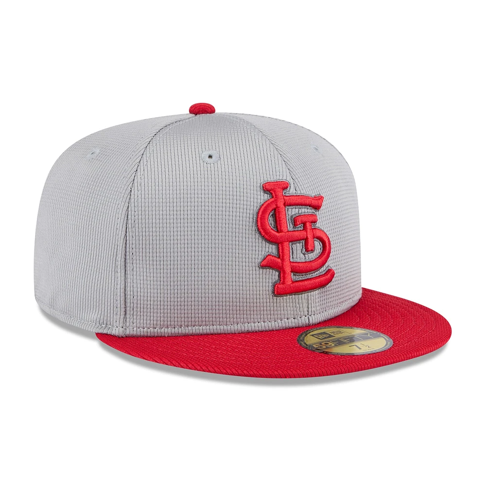 Men's New Era  Gray/Red St. Louis Cardinals 2025 Batting Practice 59FIFTY Fitted Hat