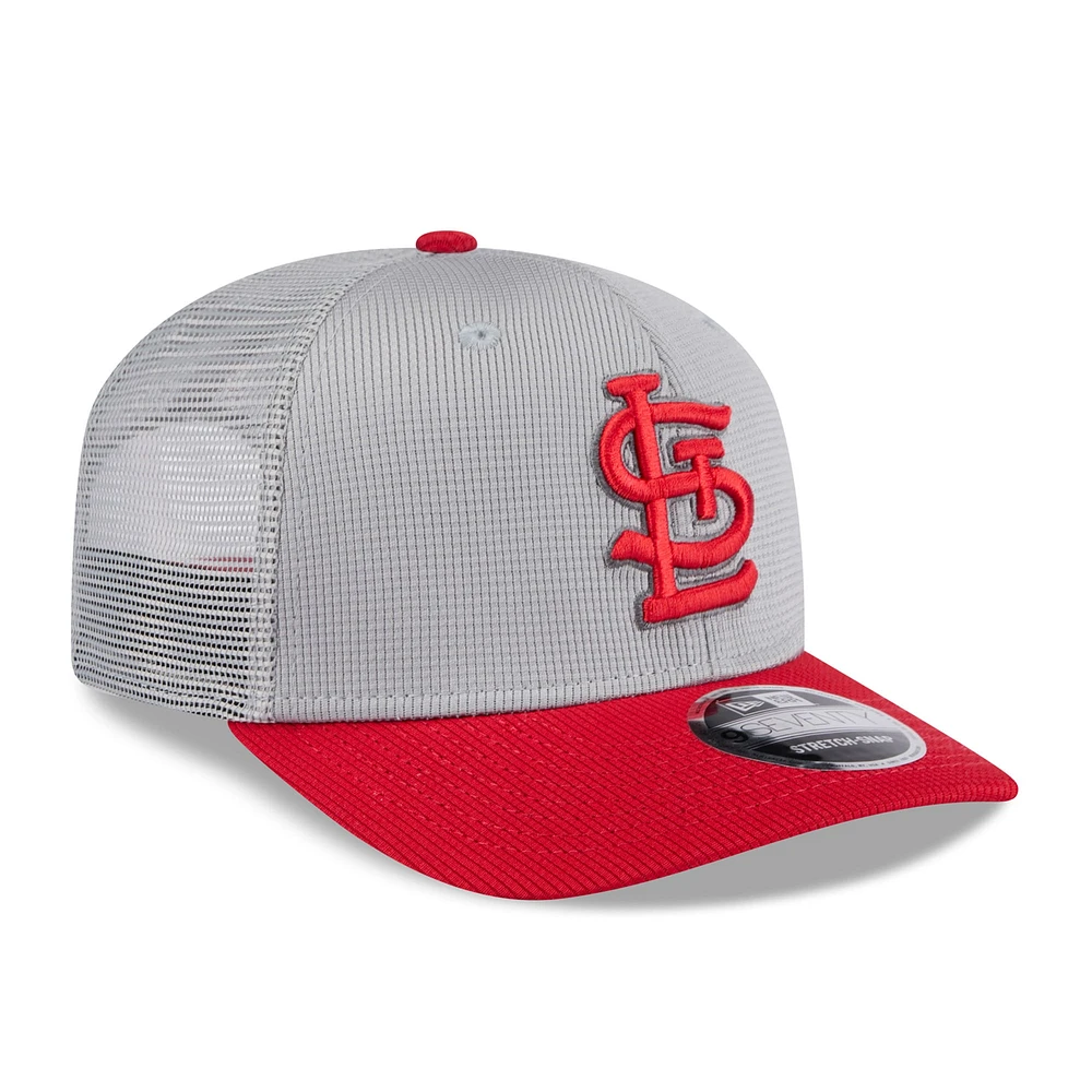 Men's New Era  Gray/Red St. Louis Cardinals 2025 Batting Practice 9SEVENTY Stretch-Snap Trucker Hat