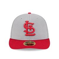 Men's New Era  Gray/Red St. Louis Cardinals 2025 Batting Practice Low Profile 59FIFTY Fitted Hat