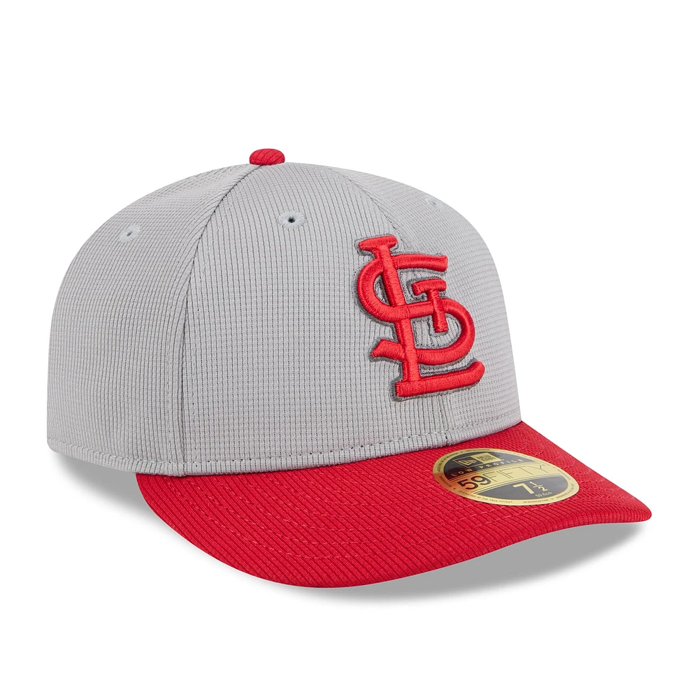 Men's New Era  Gray/Red St. Louis Cardinals 2025 Batting Practice Low Profile 59FIFTY Fitted Hat