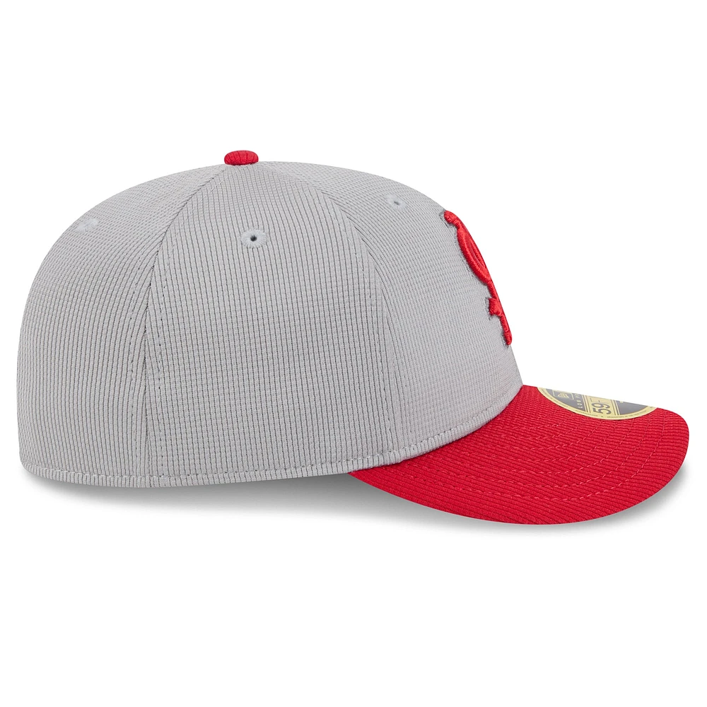 Men's New Era  Gray/Red St. Louis Cardinals 2025 Batting Practice Low Profile 59FIFTY Fitted Hat