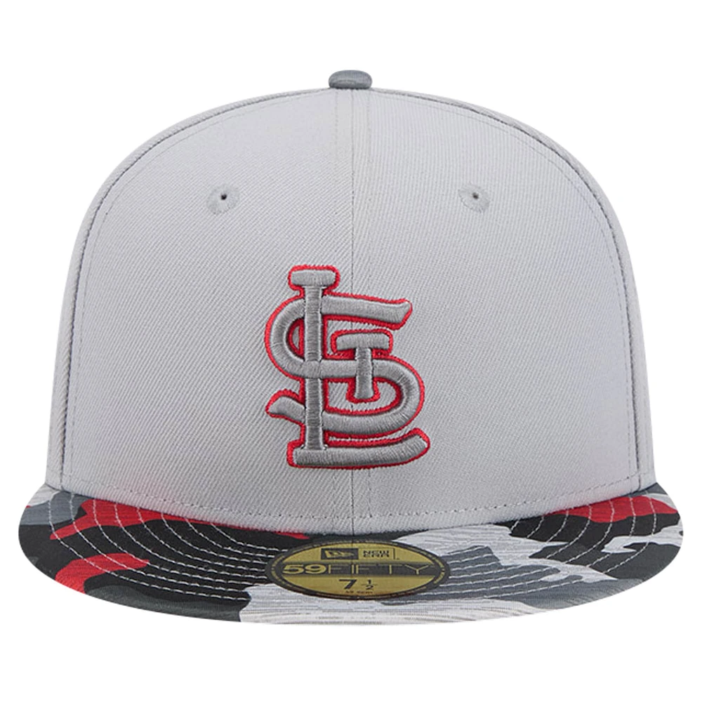 Men's New Era Gray St. Louis Cardinals Active Team Camo 59FIFTY Fitted Hat