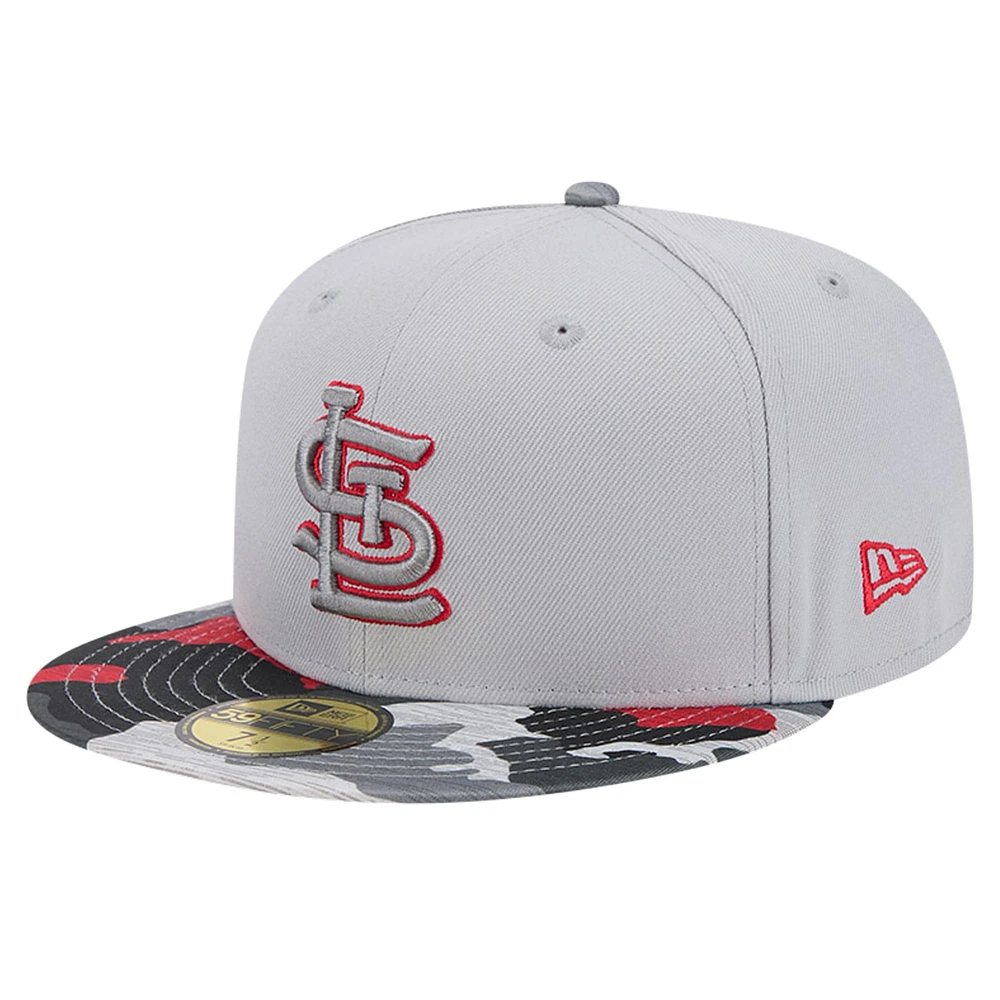 Casquette ajustée 59FIFTY gris St. Louis Cardinals Active Team Camo pour hommes