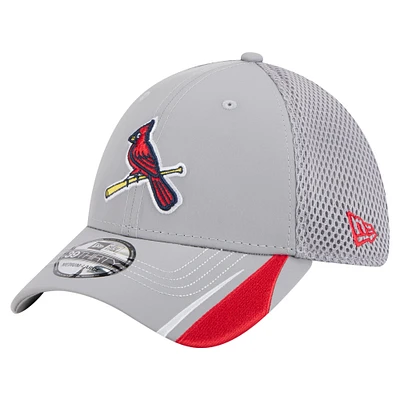 Casquette Linear 39THIRTY Flex-Fit grise pour homme des Cardinals de St. Louis New Era