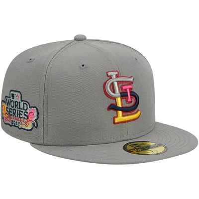 Casquette ajustée 59FIFTY grise des Cardinals de Saint-Louis New Era pour homme