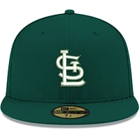 Casquette ajustée 59FIFTY verte avec logo blanc des Cardinals de Saint-Louis New Era pour homme