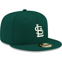 Casquette ajustée 59FIFTY verte avec logo blanc des Cardinals de Saint-Louis New Era pour homme