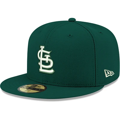 Casquette ajustée 59FIFTY verte avec logo blanc des Cardinals de Saint-Louis New Era pour homme