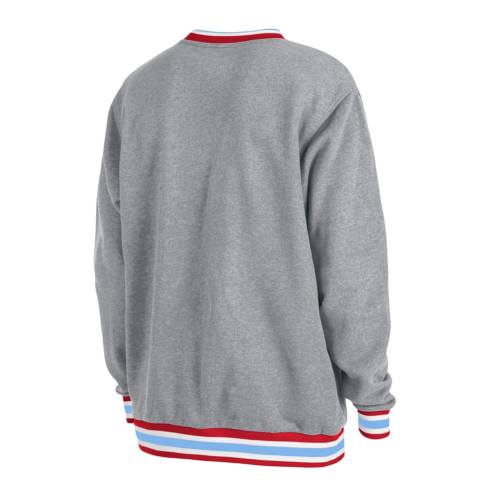 Men's New Era  Heather Gray St. Louis Cardinals Throwback Classic Pullover Sweatshirt