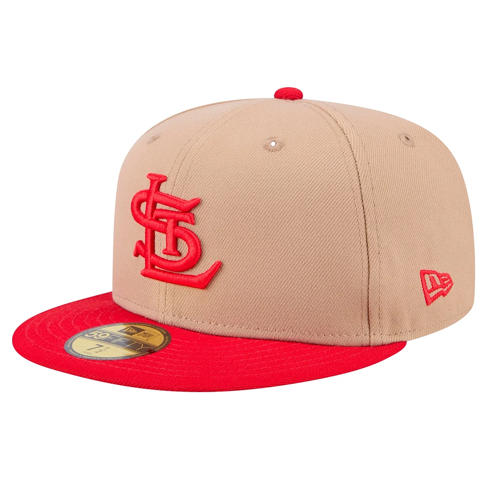 Casquette ajustée 59FIFTY kaki St. Louis Cardinals de New Era pour homme