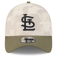 Casquette 39THIRTY Flex pour homme, beige clair/olive, St. Louis Cardinals 2025, Armed Forces Day, New Era