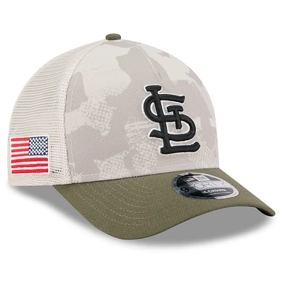 Casquette ajustable New Era 9FORTY M-Crown A-Frame beige clair/olive pour homme