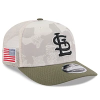 Men's New Era Light Beige/Olive St. Louis Cardinals 2025 Armed Forces Day 9SEVENTY Stretch-Snap Hat