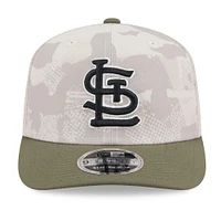 Men's New Era Light Beige/Olive St. Louis Cardinals 2025 Armed Forces Day 9SEVENTY Stretch-Snap Hat
